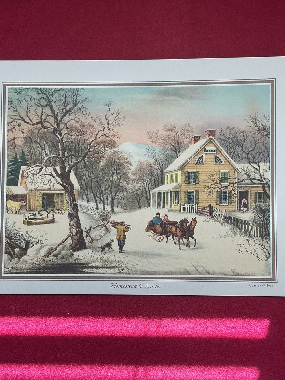 Currier & Ives "Homestead in Winter" Print
